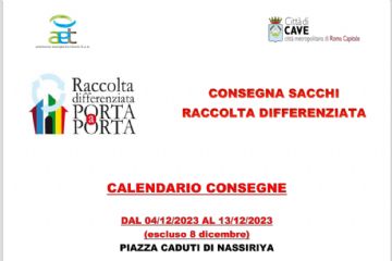 Consegne sacchi raccolta differenziata